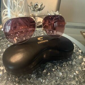 Carrera Women's Sunglasses - Gold Frame with Purple Lenses